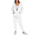 thumbnail image 1 of Idoravan Womens Sweatshirts and Pants 2PCS Outfits Women's Sports Tracksuits Long Sleeve Pullover Hoodies Sweatshirt And Sweatpants Fall Winter Suit White, 1 of 9