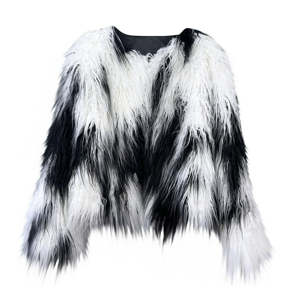 Idoravan Womens Winter Jackets , Coats Women's Winter Colorful Casual Warm Long Sleeved Jacket Women Faux Fur Fleece Coat Fall and Winter Multicolor XL
