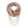 thumbnail image 1 of Idoravan Womens Winter Scarf Women Cotton Linen Necklace Pendant Scarf Ethnic Style Soft Necklace Scarf Beige, 1 of 1