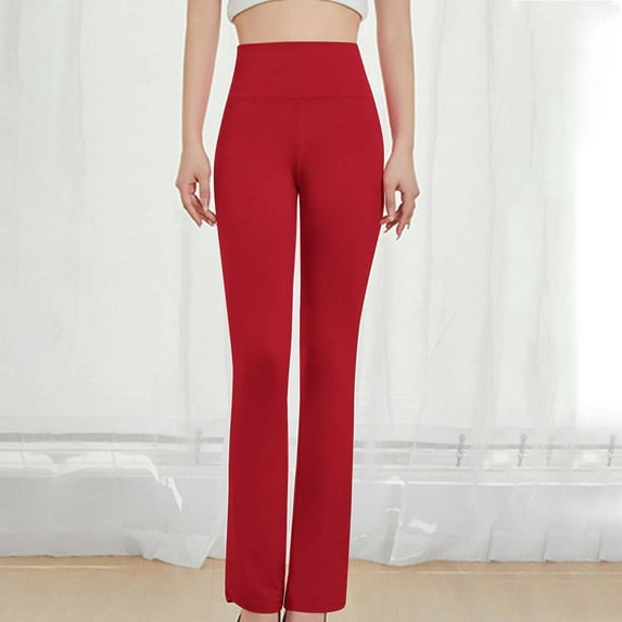 Idoravan Yoga Pants for Women Women Fashion Solid Color High Waisted Fitting Boot Cut Yoga Full Length Pants