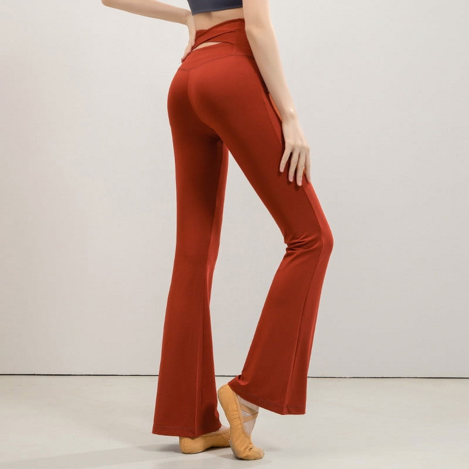 Idoravan Yoga Pants for Women Women's Solid Color Micro Flare High ...