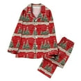 thumbnail image 1 of Idoravan christmas pajamas for women button up pajamas women plus size Ladies' Casual Fashion Christmas Long Sleeved Lapel Set Casual Top Pants Pajama Set Red S, 1 of 7