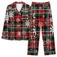thumbnail image 1 of Idoravan christmas pajamas for women button up pajamas women plus size Women's Spring/Summer Floral Printed Round Neck Long Sleeve T-shirt Multicolor S, 1 of 5