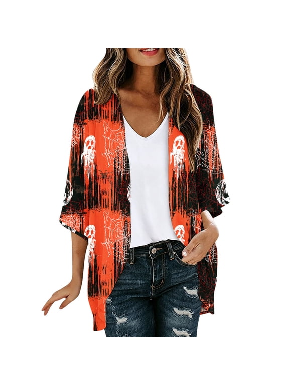 womens cardigan fall 2026 Women's Halloween Long-sleeved Cardigan