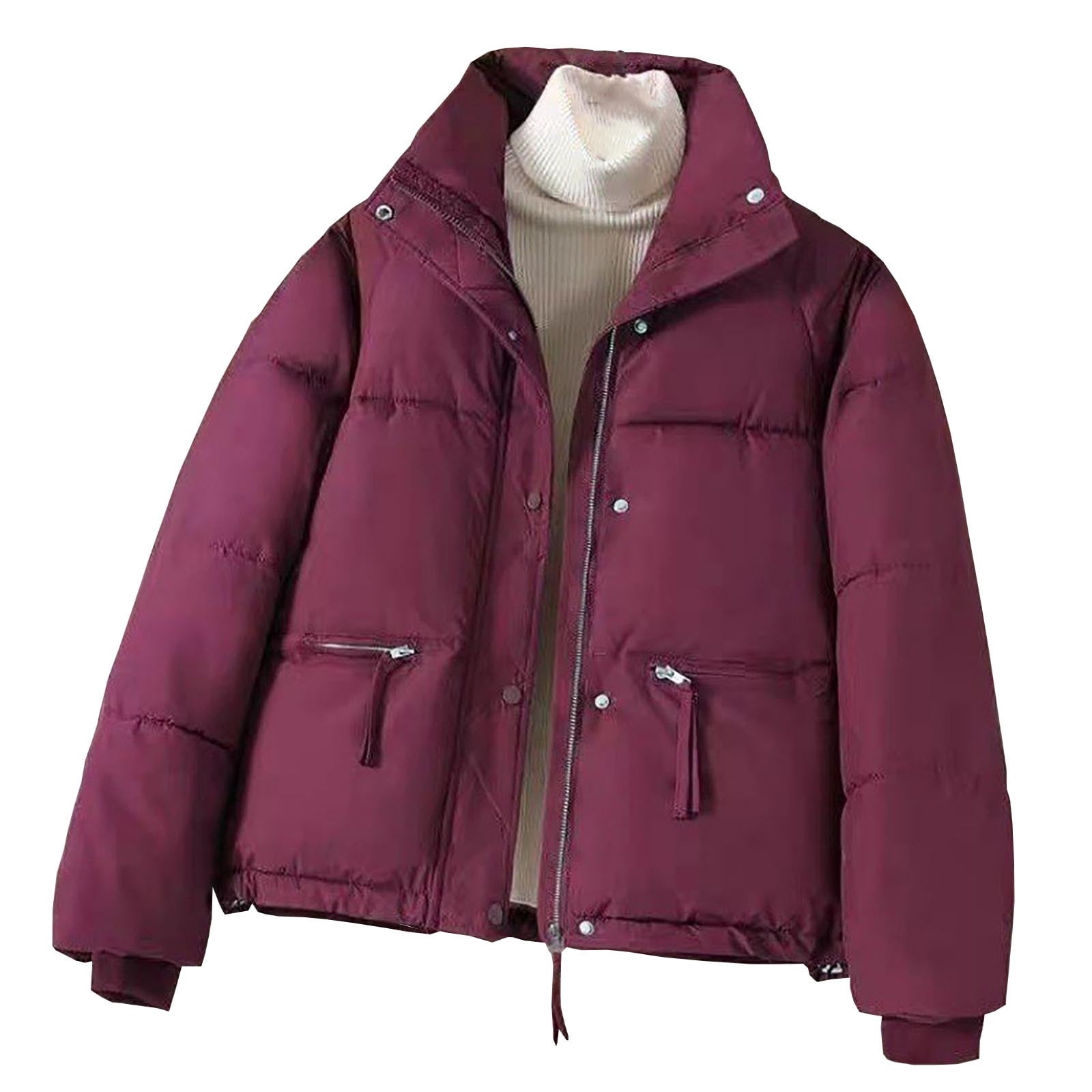 Idoravan womens winter jackets with hood Women's Loose And Casual Stand ...