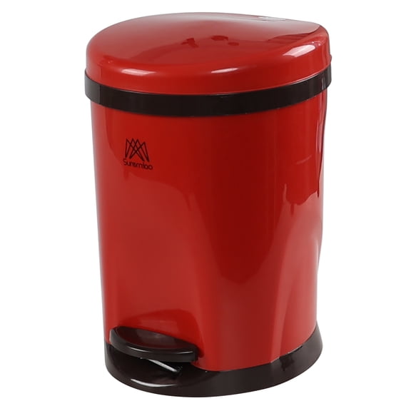 Idotry 1.8 Gallon Small Multi-Functional Step Trash Can, Durable Plastic Waste Bin with Lid for Kitchen and Bathroom