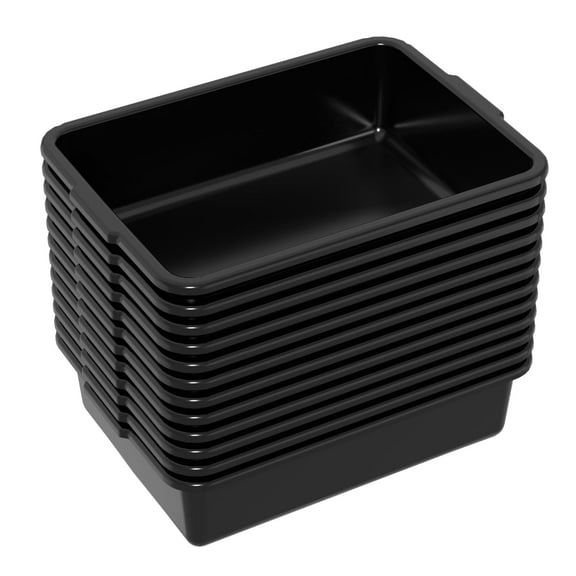 Idotry 12 Pack 13 L Commercial Bus Box, Food Service Plastic Bus Tubs, Black