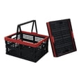 thumbnail image 1 of Idotry Pack of 2 Collapsible Storage Crates with Handles, Plastic Grocery Shopping Baskets, 1 of 10