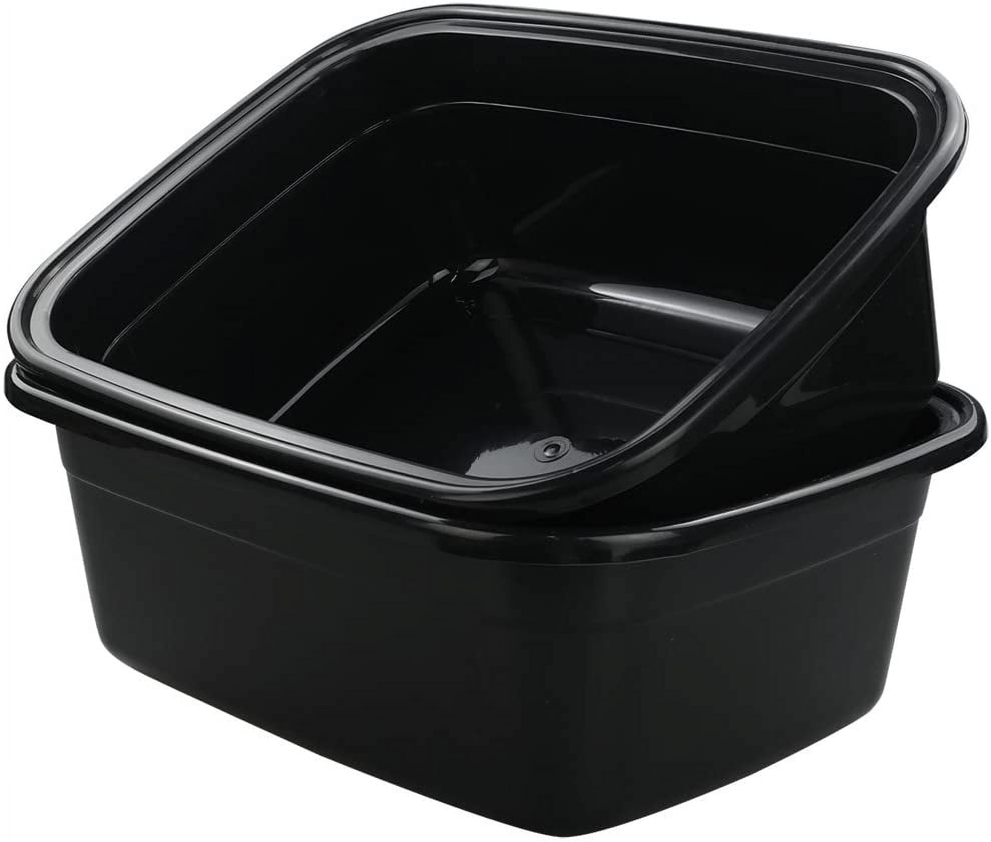 Idotry Rectangle Plastic Black Washing Basin Tub Pack of 2 18