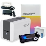 IDP SMART-21SK-EZ ID Card Simplex Printer Kit, Includes printer, YMCKO color ribbon, 100 PVC cards, PC-only software
