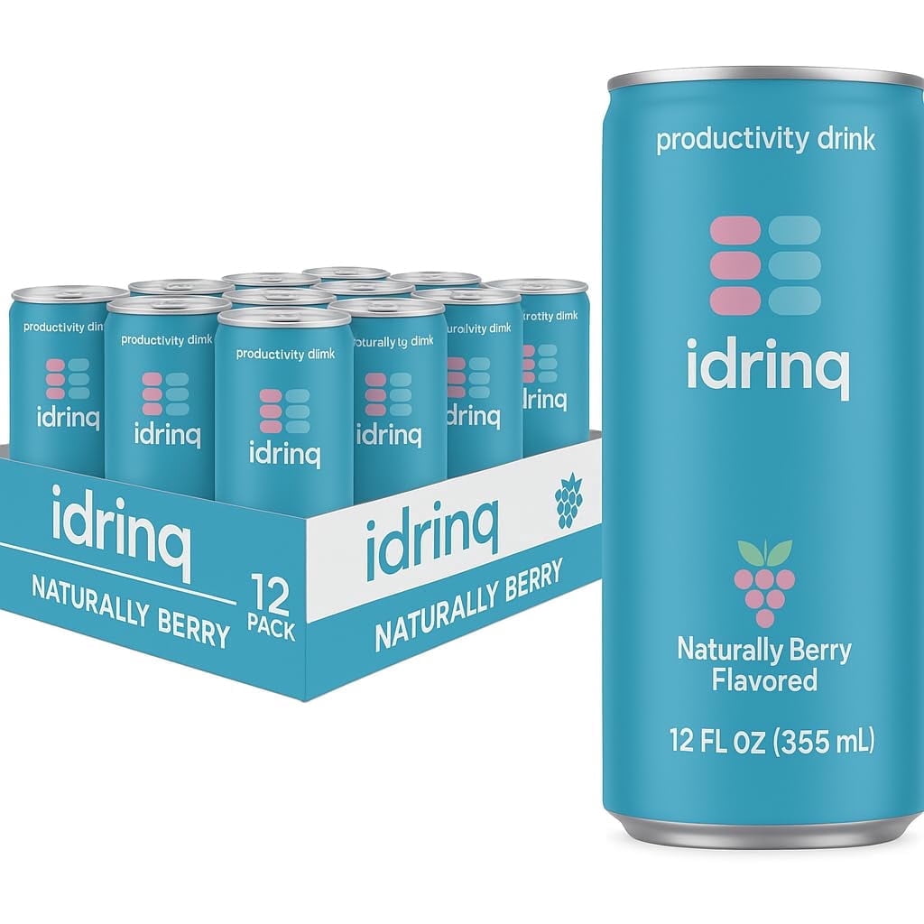 Idrinq - Berry, Caffeine Free Energy Drink, 12oz - 12-Count