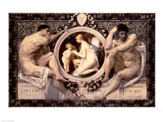 Idylle 1884 Canvas Art - Gustav Klimt (24 x 18)