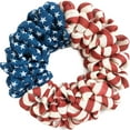 thumbnail image 1 of Idyllic Burlap Red White Blue Wreath For Patriotic Day July 4th And Memorial Day, Independence Day Burlap Wreath For Front Door, 1 of 5