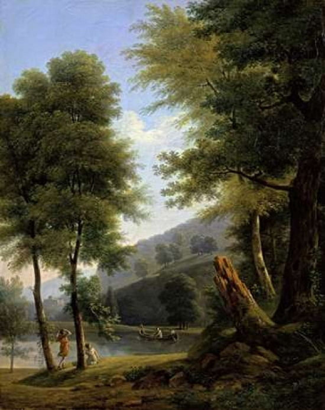 Idyllic Landscape - Paysage Idyllique Canvas Art - Francois Edouard Bertin (24 x 30)
