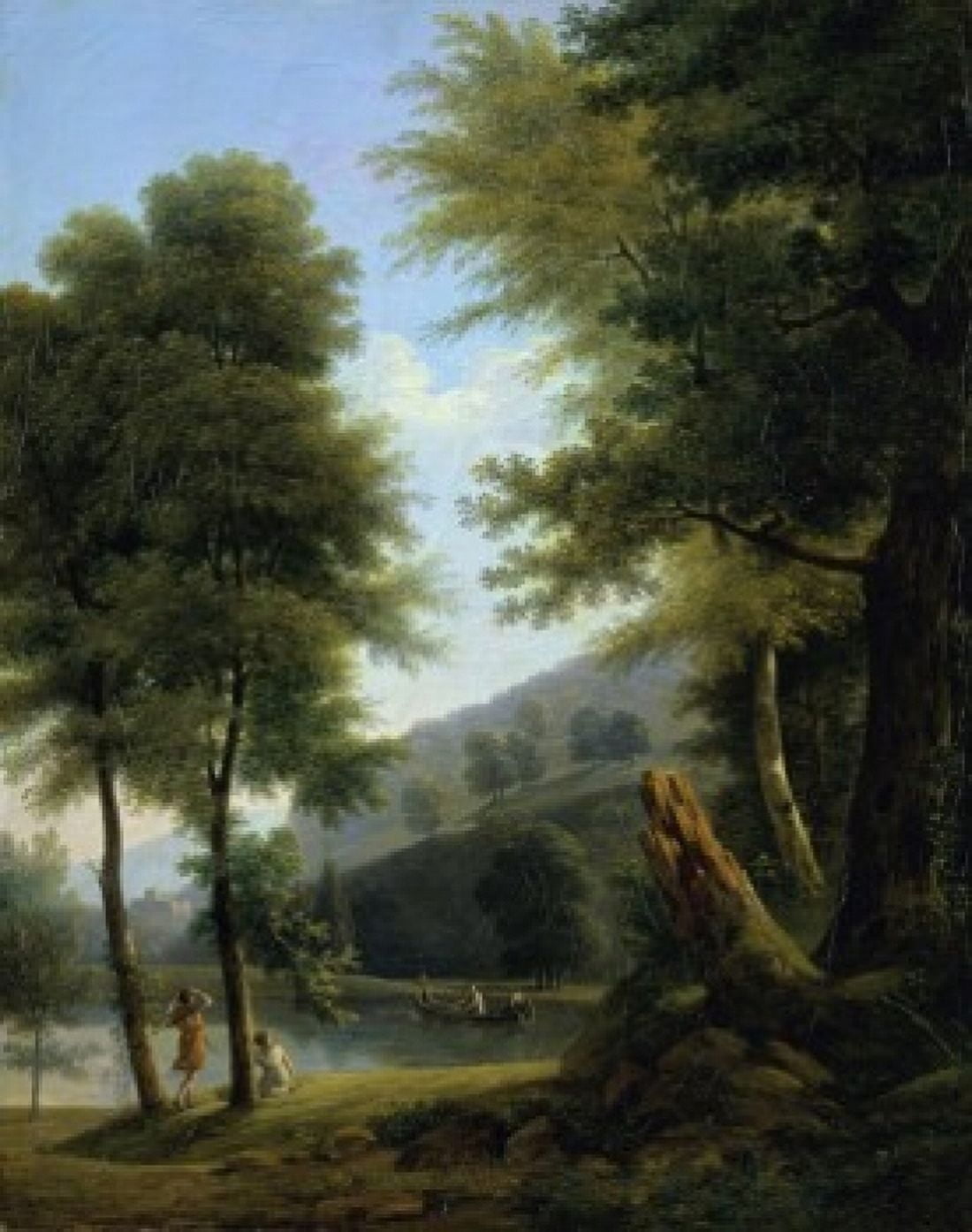Idyllic Landscape (Paysage Idyllique) c 1810 Francois Edouard Bertin (1797-1871French) Musee des Beaux-Arts Rouen Canvas Art - Francois Edouard Bertin (24 x 36)