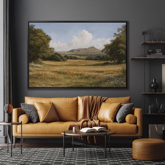 Idyllic Landscape Poster, Wall Art, , Countryside Decor With Mountain Nature Scene, Idea UNFRAMED Poster, 8x12