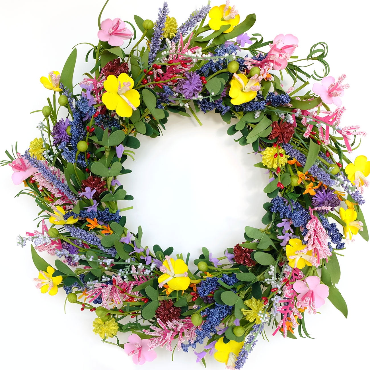 Idyllic Wild Flower Wreath for Front Door, 20"