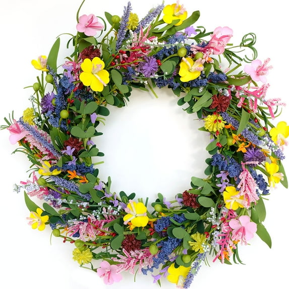 Idyllic Wild Flower Wreath for Front Door, 20"