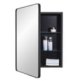 thumbnail image 1 of Idyllor Black Bathroom Mirror Medicine Cabinet with Round Corner Framed Door 20 x 26 inch, Recessed or Surface Mount, with Adjustable Glass shelves, 1 of 6