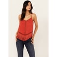 thumbnail image 1 of Idyllwind Women's Briarwick Jacquard Print Fringe And Lace Tank Top Dark Orange Large  US, 1 of 4