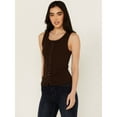 thumbnail image 1 of Idyllwind Women's Edna Button Front Ribbed Tank Dark Brown X-Large  US, 1 of 4