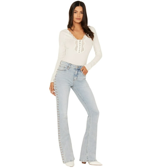 Idyllwind Women's Granada Gypsy High Rise Studded Side Seam Bootcut Jeans - IWFA23J54 8W x 34L