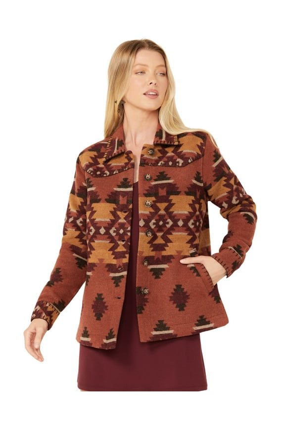 Idyllwind Women's Lane Southwestern Print Shacket - IWHO23W3-PEC US