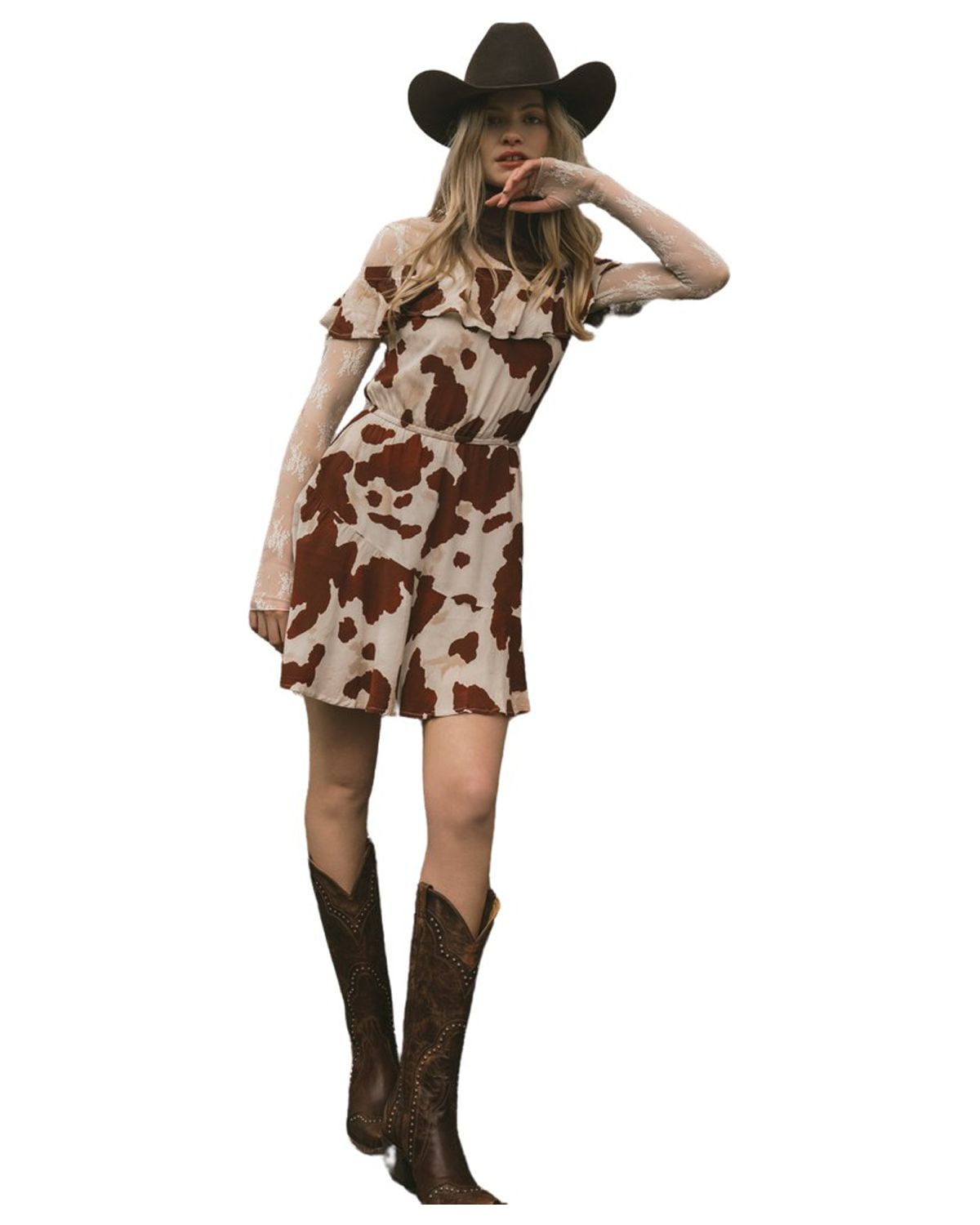 Idyllwind Women's Made For This Off-Shoulder Cow Print Dress