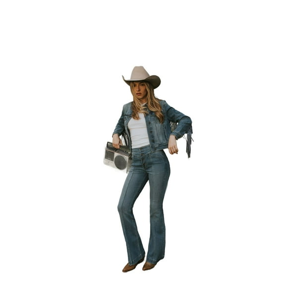 Idyllwind Women's Medium Wash Outlaw High Rise Super Flare Stretch Denim Jeans - IWSP24J82-MDW 2W x 34L