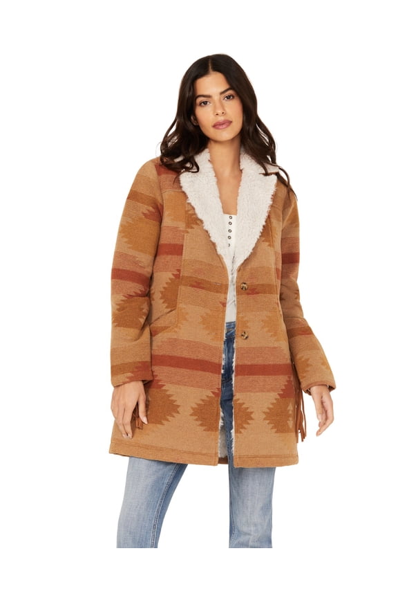 Idyllwind Women's Nettie Sherpa Collar Tonal Blanket Coat - IWFA23O30 Medium US