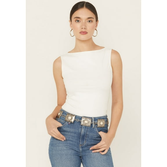 Idyllwind Women's Pennywell White Stone Chain Belt Silver X-