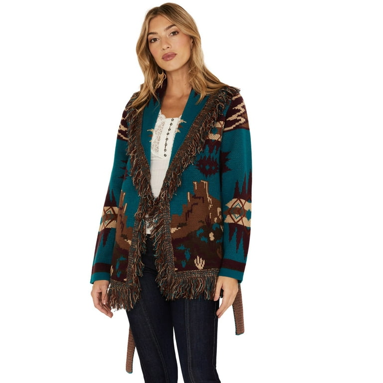 Womens belted cardigan top
