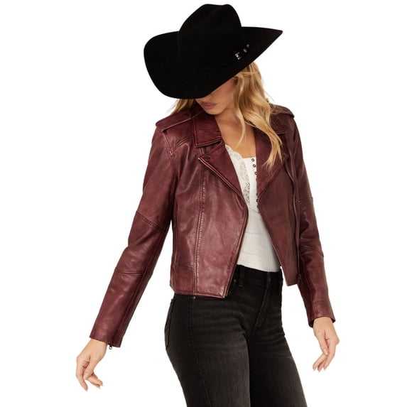 Idyllwind Women's Sparrow Leather Jacket Maroon X-Small US