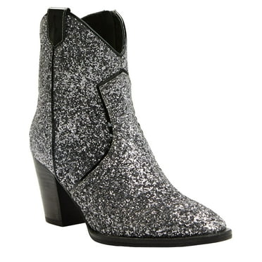 Idyllwind Women's Stop And Stare Western Booties Round Toe Silver 6 1/2 M  US