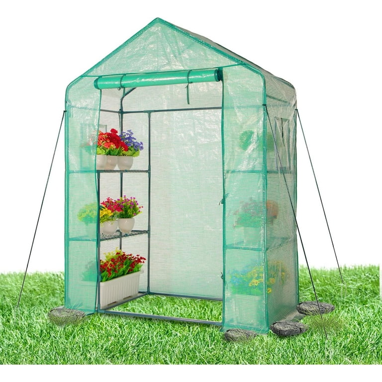 Medium Greenhouse 77 in. PE Cover & Steel Frame - All