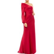 IEENA DUGGAL Ieena for Mac Duggal Womens One Shoulder Long Evening Dress