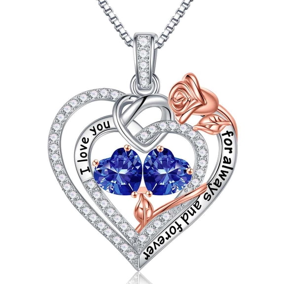 Iefil 40th 50th 60th Birthday Gifts for Women - Wife Birthday Gift Ideas, Christmas Gifts for Women, Mothers Day Valentines Gift for Her | December Birthstone Necklace, Tanzanite Blue Necklace