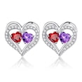 thumbnail image 1 of Iefil Amethyst Garnet Birthstone Earrings for Women - January February Birthstone Earrings, Anniversary Women Gifts, 1 of 6