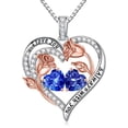 thumbnail image 1 of Iefil Anniversary Gifts for Wife Women, Christmas Gift for Women Wife Mom, S925 Sterling Silver Heart September December Birthstone Necklace, 19+3In, 1 of 7