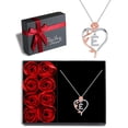 thumbnail image 1 of Iefil S925 Sterling Silver Initial Heart Necklace for Women, Dianty Rose Jewelry for Her, Birthday Anniversary Gifts for Women, 19+2In, E, 1 of 8