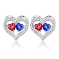 thumbnail image 1 of Iefil Anniversary Wife Gifts, Birthday Gifts for Wife, Birthstone Earrings for Women, Ruby Sapphire Earrings, July September Birthstone Jewelry, 1 of 6