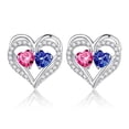 thumbnail image 1 of Iefil Anniversary Wife Gifts - Birthstone Earrings for Women, Pink Sapphire Tanzanite Earrings, October December Jewelry, 1 of 6