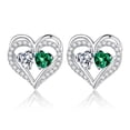 thumbnail image 1 of Iefil Anniversary Wife Gifts - Gifts for Wife, White Topaz Emerald Earrings for Women, April May Birthstone Jewelry, 1 of 6