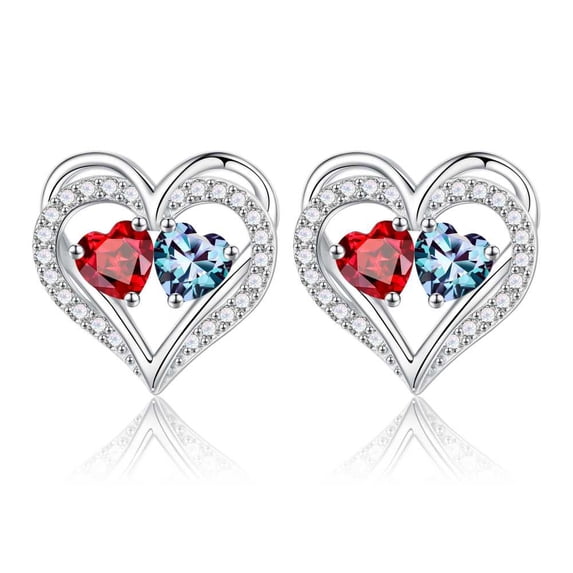 Iefil Anniversary Women Gifts - Birthstone Earrings for Women, Garnet Alexandrite Earrings, January June Birthstone Jewelry