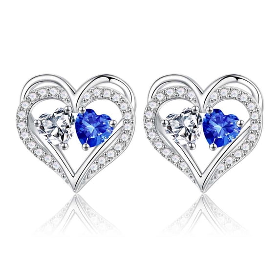 Iefil Anniversary Women Gifts - Birthstone Earrings for Women, White Topaz Sapphire Earrings, April September Jewelry, Birthstone Jewelry