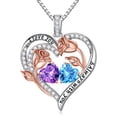 thumbnail image 1 of Iefil Anniversary Women Gifts - Women Necklace | February March Birthstone Necklace, Amethyst Aquamarine Jewelry, 1 of 7