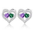 thumbnail image 1 of Iefil Birthstone Earrings for Women - Amethyst Emerald Earrings for Women, February May Jewelry, Anniversary Wife Gifts, 1 of 6
