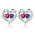 thumbnail image 1 of Iefil Birthstone Earrings for Women, Ruby Tanzanite Earrings, July December Birthstone Jewelry, Birthday Gifts for Women, Gifts for Her, 1 of 6