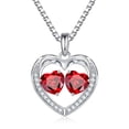 thumbnail image 1 of Iefil Birthstone Necklace for Women - 925 Sterling Silver Necklace, Jewelry Gifts for Wife Mom Daughter, January Garnet Red Jewelry, 1 of 7