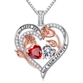 thumbnail image 1 of Iefil Birthstone Necklace for Women - January April Birthstone Necklace, Garnet Topaz Jewelry, 1 of 7